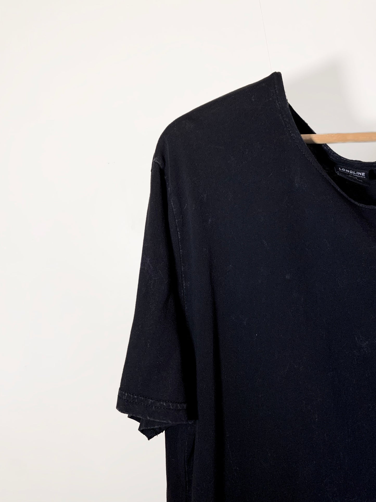 stone washed long line tee